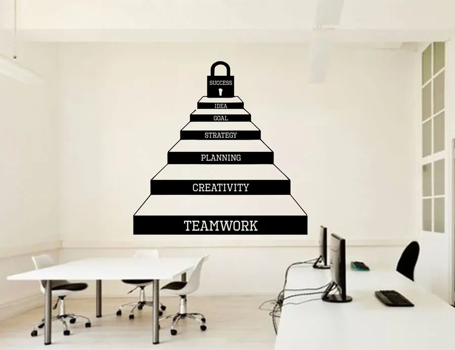 Key To Success Stairs Art Decal Cool Office Motivational Wall Vinyl