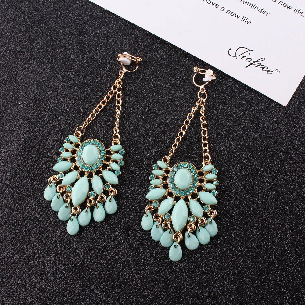 Big Bohemia Resin Clip on Earrings Without Piercing for Women Brincos Grandes New Arrival light green Color Rhinestone Earrings
Big Bohemia Resin Clip on Earrings Without Piercing for Women Brincos Grandes New Arrival light green Color Rhinestone Earrings