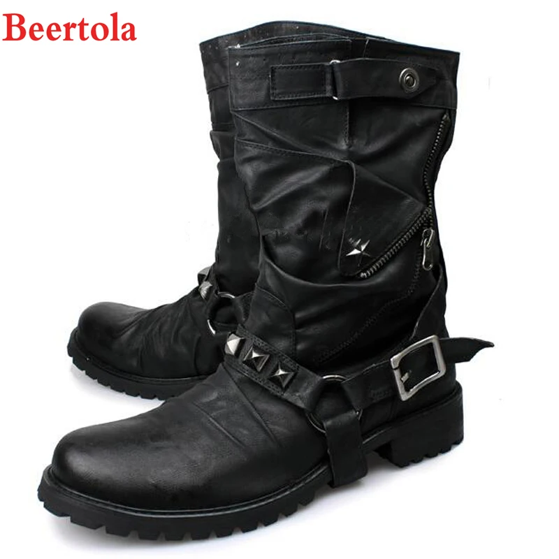 Beertola Italian Hombre Botas Genuine Leather Men Shoes Mid-Calf Martin Boots Round Toe Zipper Buckles Military Cowboy Boots Man
Beertola Italian Hombre Botas Genuine Leather Men Shoes Mid-Calf Martin Boots Round Toe Zipper Buckles Military Cowboy Boots Man