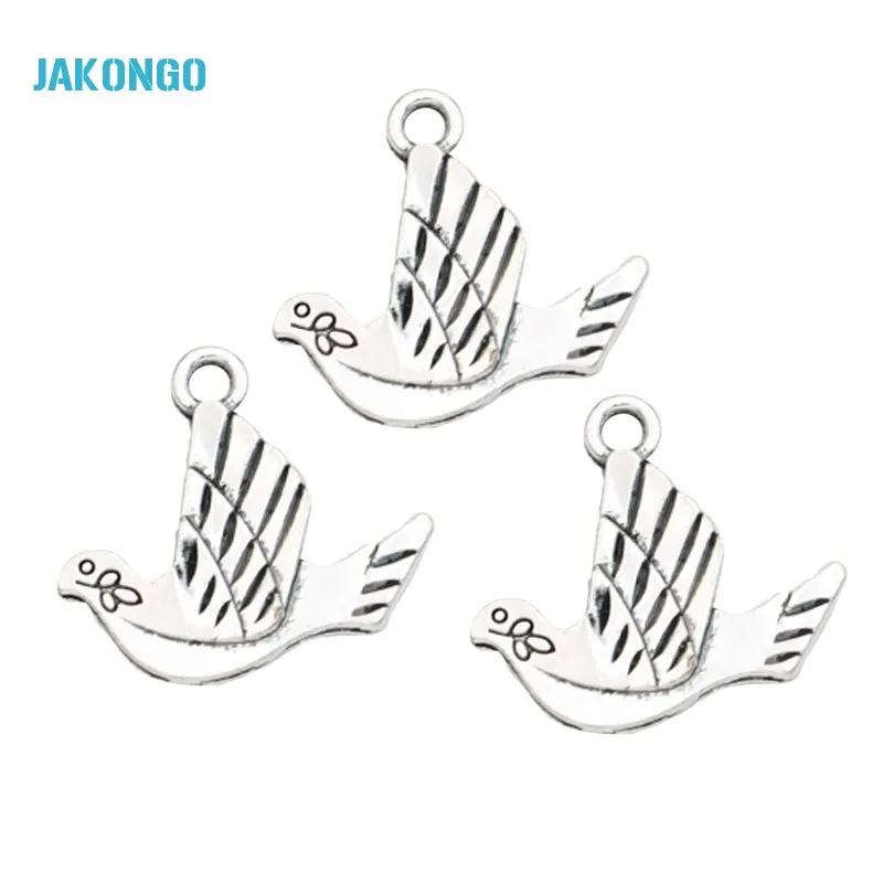 JAKONGO Tibetan Silver Plated Flying Bird Dove Charms Pendants for Jewelry Making DIY Handmade Craft 20x21mm
JAKONGO Tibetan Silver Plated Flying Bird Dove Charms Pendants for Jewelry Making DIY Handmade Craft 20x21mm