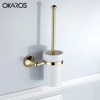 OKAROS Bathroom Toilet Brush Holder With Ceramic Cup Solid Brass Golden/Chrome Finish Wall Mounted Bathroom Accessories
OKAROS Bathroom Toilet Brush Holder With Ceramic Cup Solid Brass Golden/Chrome Finish Wall Mounted Bathroom Accessories