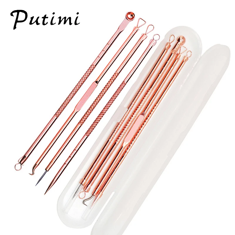 PUTIMI 4Pcs/Set Acne Blackhead Removal Needles Pimple Spot Comedone Extractor Cleanser Rose Gold Face Care Acne Cleaning Tools
PUTIMI 4Pcs/Set Acne Blackhead Removal Needles Pimple Spot Comedone Extractor Cleanser Rose Gold Face Care Acne Cleaning Tools