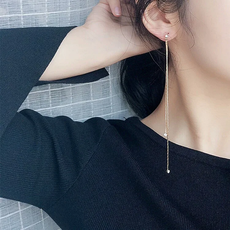 925 Sterling Silver Needle Long Line Tassel Elegant Women Minimalism Dangle Earrings Temperament Gold pendientes mujer moda 2018
925 Sterling Silver Needle Long Line Tassel Elegant Women Minimalism Dangle Earrings Temperament Gold pendientes mujer moda 2018