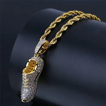 Shining CZ Shoes Pendant Necklace For Men Luxury Gold Color Hiphop Cubic Zirconia Jewelry Fashion Hip Hop Sneaker Pendants
Shining CZ Shoes Pendant Necklace For Men Luxury Gold Color Hiphop Cubic Zirconia Jewelry Fashion Hip Hop Sneaker Pendants