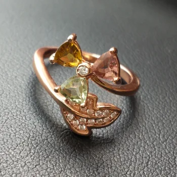 FLZB , Natural Tourmaline Ring for Party 925 Sterling Silver With 18k Rose Gold Plated Flower Design For Girl and Women
FLZB , Natural Tourmaline Ring for Party 925 Sterling Silver With 18k Rose Gold Plated Flower Design For Girl and Women