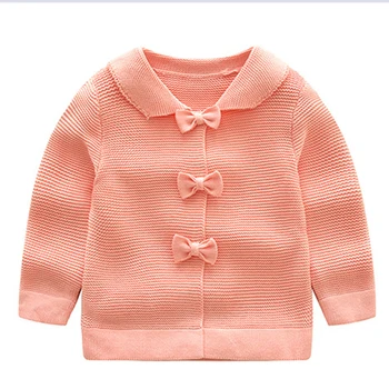 Bowknot Baby Girls Knitting Sweater Solid Color Sweet Princess Cotton Crochet Cardigan Metal Buckle Switch Flanging Neckline 
Bowknot Baby Girls Knitting Sweater Solid Color Sweet Princess Cotton Crochet Cardigan Metal Buckle Switch Flanging Neckline