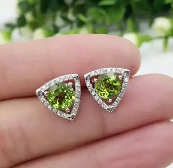 natural olivine earrings 925 silver Natural peridot gemstone earring women fashion elegant Triangle fine earrings for party
natural olivine earrings 925 silver Natural peridot gemstone earring women fashion elegant Triangle fine earrings for party