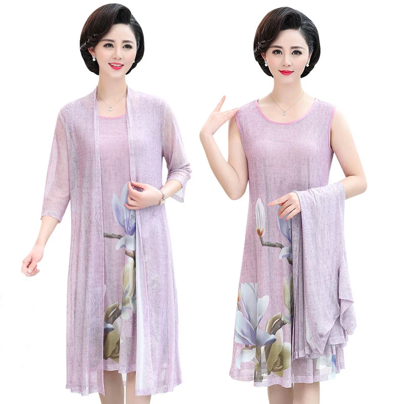 Printed Suit Dresses Spring Summer New Middle Age Women Fashion Elegant Plus Size Mother Clothes Two Piece Set Cardigan Dress
Printed Suit Dresses Spring Summer New Middle Age Women Fashion Elegant Plus Size Mother Clothes Two Piece Set Cardigan Dress