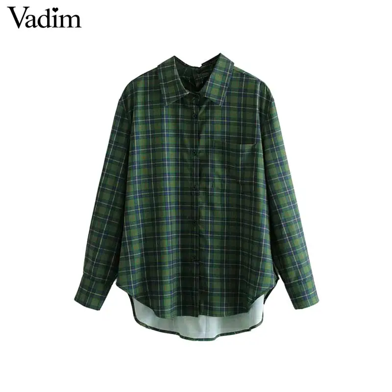Vadim women stylish plaid loose blouses pocket long sleeve boyfriend style basic shirts ladies casual chic tops blusas LA277
Vadim women stylish plaid loose blouses pocket long sleeve boyfriend style basic shirts ladies casual chic tops blusas LA277