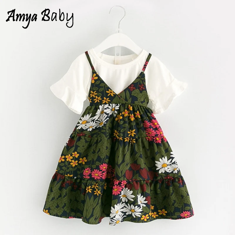 Amya Baby Girls Sets Short Sleeve T-shirt + Floral Girls Dress 2pcs Girls Suits 2019 Boutique Kids Clothing Little Girl Outfits
Amya Baby Girls Sets Short Sleeve T-shirt + Floral Girls Dress 2pcs Girls Suits 2019 Boutique Kids Clothing Little Girl Outfits