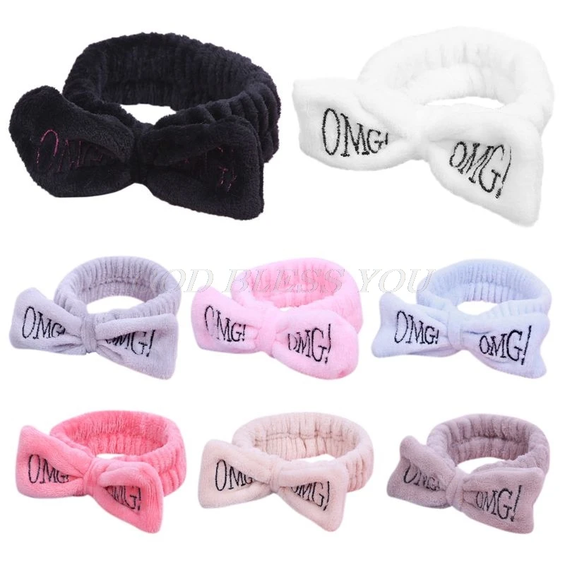 Women Girls SPA Wide Headband Cute Bowknot OMG Letters Embroidered Hairband Elastic Makeup Flannel Turban Candy Color Towel
Women Girls SPA Wide Headband Cute Bowknot OMG Letters Embroidered Hairband Elastic Makeup Flannel Turban Candy Color Towel