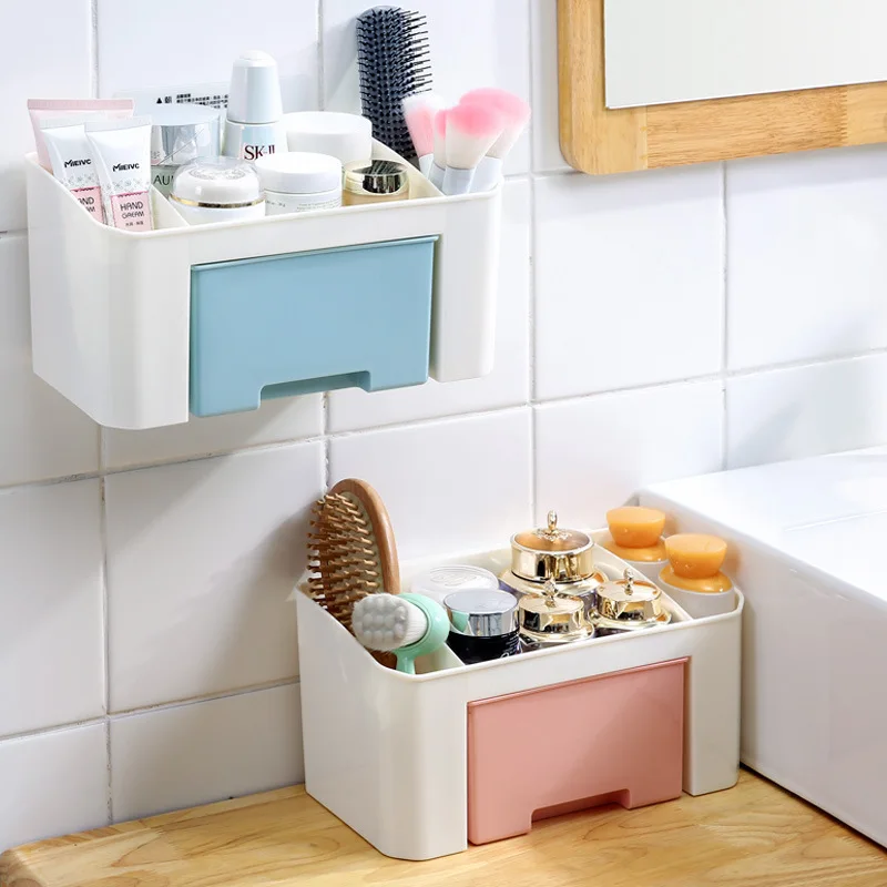 Wall Mounted Cosmetics Case Plastic Makeup Storage Box Bathroom Toiletries Shelves Makeup Accessories Drawer Organizer Boxes
Wall Mounted Cosmetics Case Plastic Makeup Storage Box Bathroom Toiletries Shelves Makeup Accessories Drawer Organizer Boxes