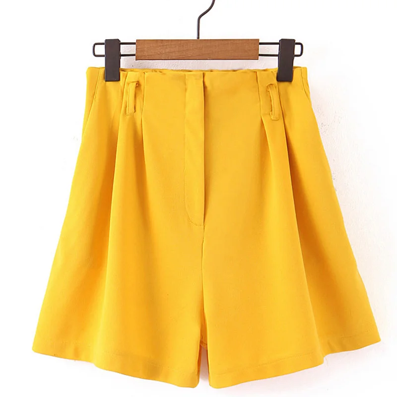 RR Yellow Solid Empire Shorts Women Fashion Elastic Waist Short Women Elegant Zipper Shorts Female Ladies GS
RR Yellow Solid Empire Shorts Women Fashion Elastic Waist Short Women Elegant Zipper Shorts Female Ladies GS