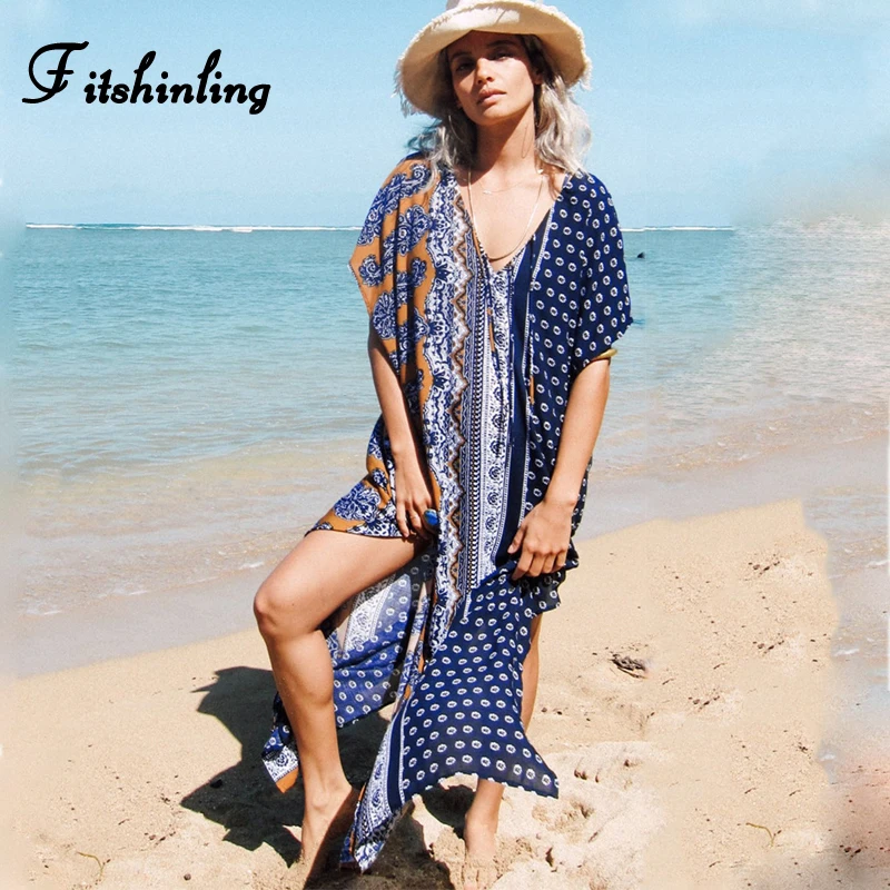 Fitshinling Print vintage straight beach long dress side slit big sizes pareos sexy batwing sleeve summer maxi dresses women hot
Fitshinling Print vintage straight beach long dress side slit big sizes pareos sexy batwing sleeve summer maxi dresses women hot