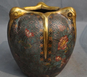 Old Chinese Gilt Bronze Cloisonne Enamel Crane Head mandarin duck Pot Jar CrockA
Old Chinese Gilt Bronze Cloisonne Enamel Crane Head mandarin duck Pot Jar CrockA