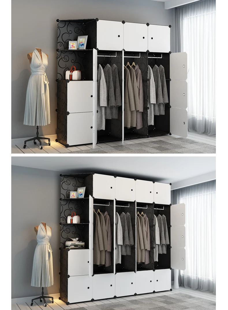 21 Wardrobe Simple Modern Economic Plastic Wardrobe Bedroom Double
