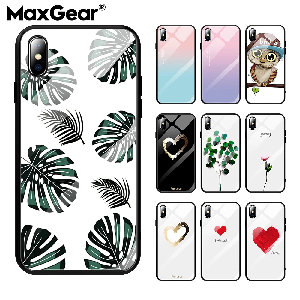 Tempered Glass Phone Case For iPhone X 7 8 10 6S Plus XS Leaf Heart Cover Case For iPhone XR XS Max Luxury Case Silicone Coque
Tempered Glass Phone Case For iPhone X 7 8 10 6S Plus XS Leaf Heart Cover Case For iPhone XR XS Max Luxury Case Silicone Coque