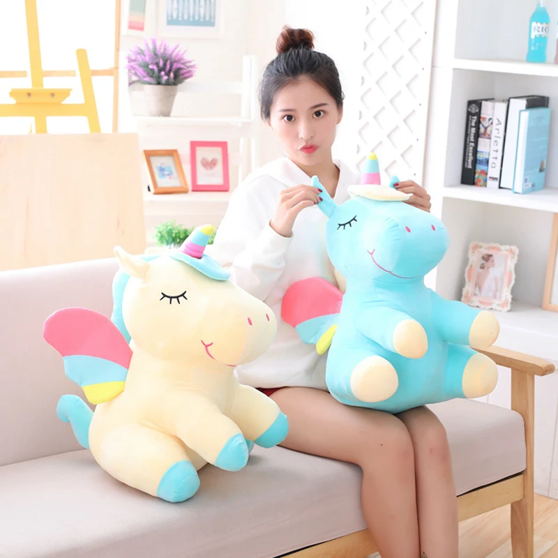Rainbow Plush Unicorn Pillow with wings Stuffed Plush Animals Cushions Horse Toys Ornaments Gifts For Girls Kids Super Doll
Rainbow Plush Unicorn Pillow with wings Stuffed Plush Animals Cushions Horse Toys Ornaments Gifts For Girls Kids Super Doll