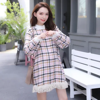Maternity Women Spring Autumn Blouses Long Sleeve Mini Length Plaid Dresses New Moms Fashion Tassel Hem Loose Fit Dresses
Maternity Women Spring Autumn Blouses Long Sleeve Mini Length Plaid Dresses New Moms Fashion Tassel Hem Loose Fit Dresses