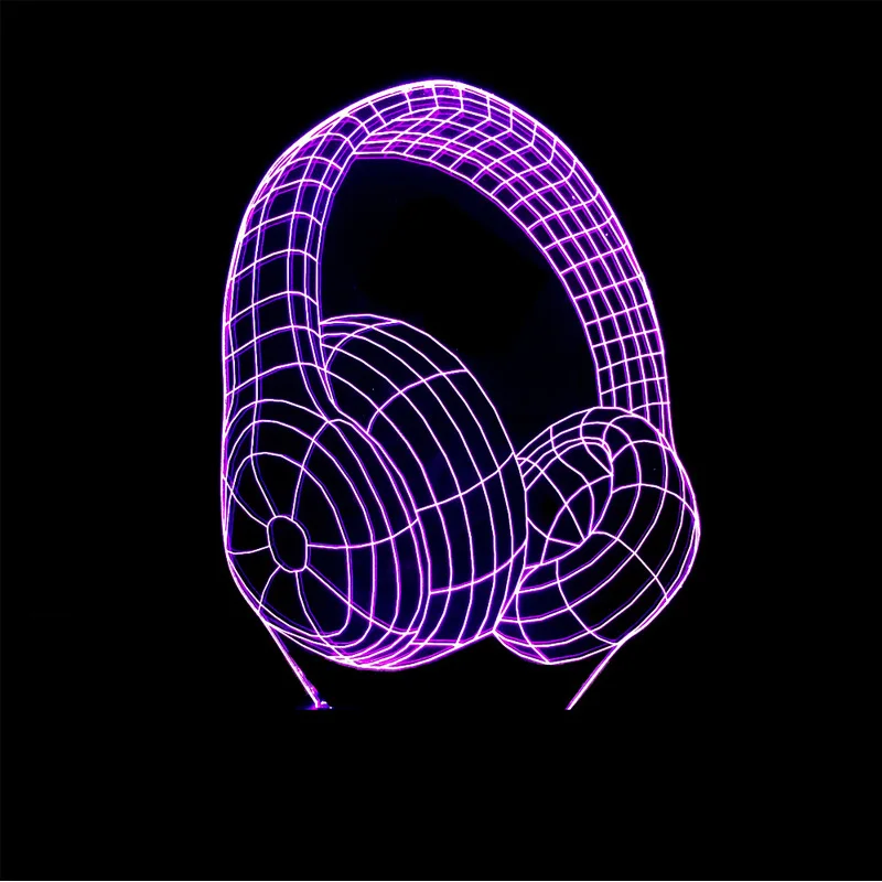 3D LED Night Light Music Headset with 7 Colors Light for Home Decoration Lamp Amazing Visualization Optical Illusion Awesome
3D LED Night Light Music Headset with 7 Colors Light for Home Decoration Lamp Amazing Visualization Optical Illusion Awesome
