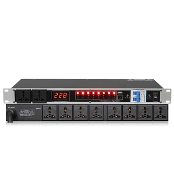 Professional stage 8/10 way power sequencer socket order management controller air switch SR-820
Professional stage 8/10 way power sequencer socket order management controller air switch SR-820