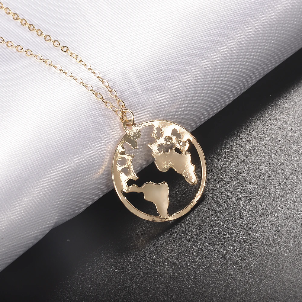 2019 New Fashion World Map Pendant Necklace Round Hollow Charm Collar Women Fashion Jewelry Gift
2019 New Fashion World Map Pendant Necklace Round Hollow Charm Collar Women Fashion Jewelry Gift
