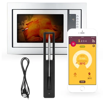 Smart APP Control BLE Meat Thermometer Probe Timing Cooking Kitchen Food Temperature Gauges Wireless Grill BBQ Oven Thermometer
Smart APP Control BLE Meat Thermometer Probe Timing Cooking Kitchen Food Temperature Gauges Wireless Grill BBQ Oven Thermometer