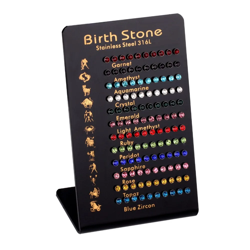 LUXUKISSKIDS 12 Constellations birthday stone garnet crystal emarald peridot zircon stud earring 60pairs/Card
LUXUKISSKIDS 12 Constellations birthday stone garnet crystal emarald peridot zircon stud earring 60pairs/Card