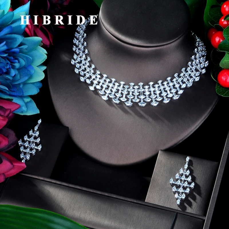 HIBRIDE Luxury White gold Color Clear Cubic Zircon Pendant Women Jewelry Set For Bridal Party Accessories Jewelry Gifts N-933
HIBRIDE Luxury White gold Color Clear Cubic Zircon Pendant Women Jewelry Set For Bridal Party Accessories Jewelry Gifts N-933