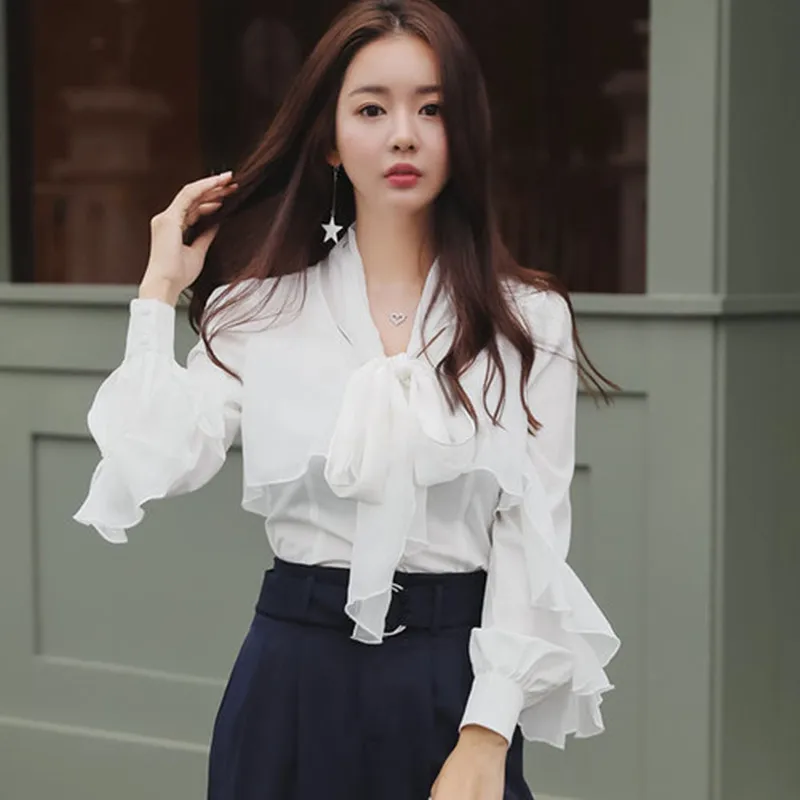 ZAWFL High Quality New 2019 Fashion Style Chiffon Women's Body Blouse Tops Shirt Bow Collar Lantern Sleeve Blusa Feminina
ZAWFL High Quality New 2019 Fashion Style Chiffon Women's Body Blouse Tops Shirt Bow Collar Lantern Sleeve Blusa Feminina