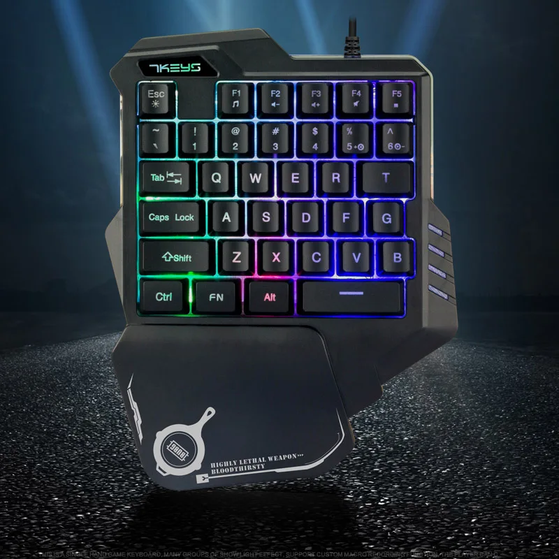 2019 Hot Professional 7 Colors LED Backlight 35 Keys Single Hand Keyboard USB Wired Gaming Keyboard For DOY
2019 Hot Professional 7 Colors LED Backlight 35 Keys Single Hand Keyboard USB Wired Gaming Keyboard For DOY