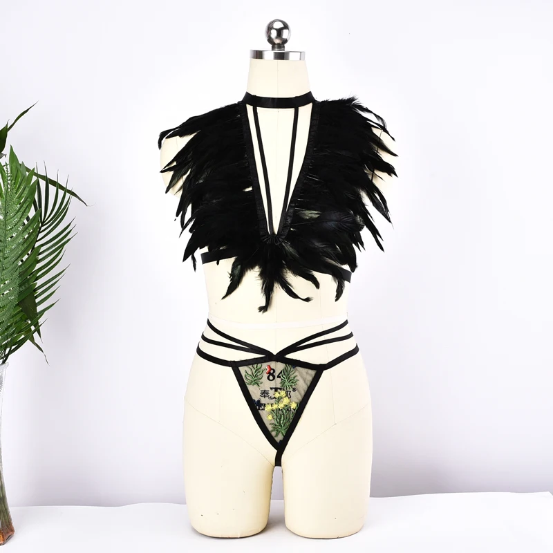 Women Fashion Sexy Feather bralette Top,Rave Burning Man Bra,cage harness,dance costume Boho Lingerie, Embroidery undergarment
Women Fashion Sexy Feather bralette Top,Rave Burning Man Bra,cage harness,dance costume Boho Lingerie, Embroidery undergarment