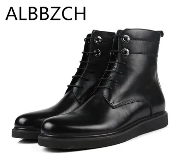 Quality Cow Leather Men's Work Boots Fashion Platform Designer Chelsea Ankle Boots High Top Motorcycle Boots Round Toe Lace-Up
Quality Cow Leather Men's Work Boots Fashion Platform Designer Chelsea Ankle Boots High Top Motorcycle Boots Round Toe Lace-Up