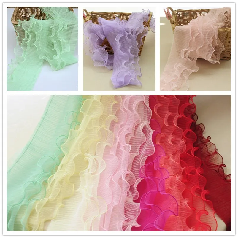 5Meters 12CM Three-layer Organ Pleated Ruffled Lace Elastic Folded Lace Fabric Ribbon Dress Collar Edge Trim For Sewing Supplies
5Meters 12CM Three-layer Organ Pleated Ruffled Lace Elastic Folded Lace Fabric Ribbon Dress Collar Edge Trim For Sewing Supplies
