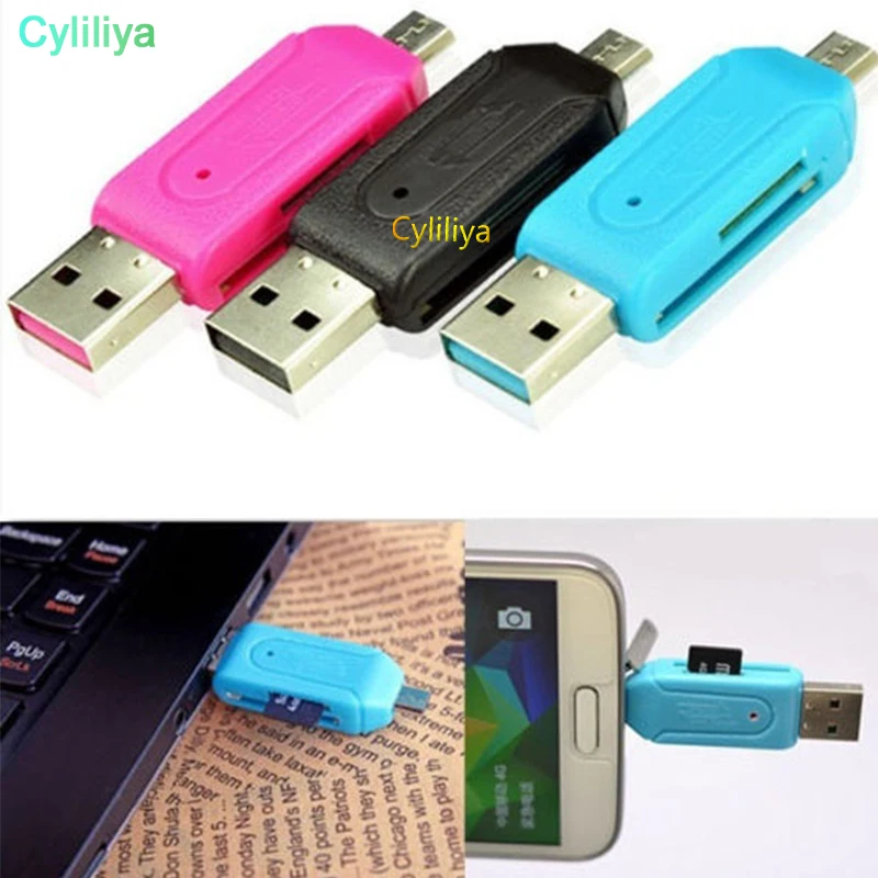 100pcs Universal Card Reader Mobile phone PC card reader Micro USB OTG Card Reader OTG TF / SD flash memory Wholesale
100pcs Universal Card Reader Mobile phone PC card reader Micro USB OTG Card Reader OTG TF / SD flash memory Wholesale