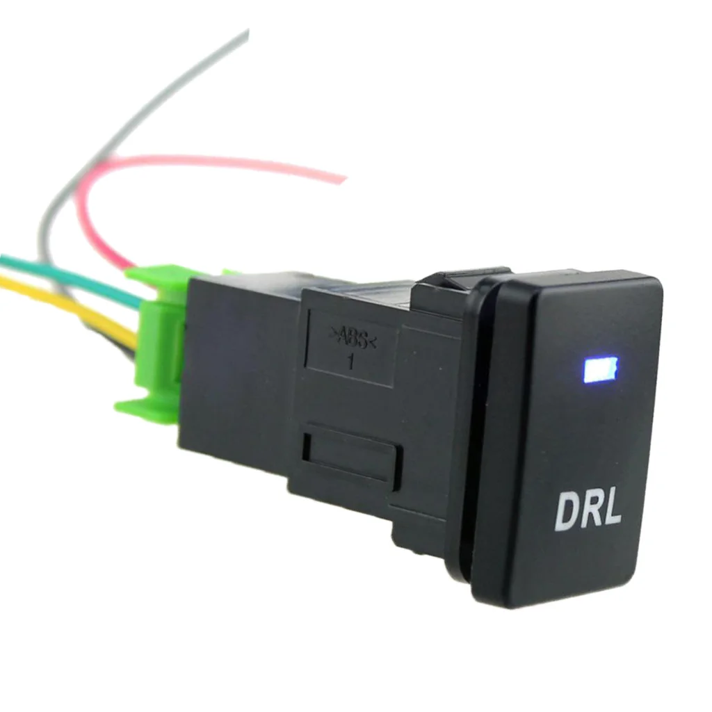 Blue LED DRL Light Push Button Switch 12V For Toyota Land Cruiser Prado RAV4