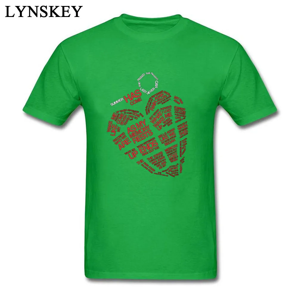Pure Cotton Tops T Shirt Green Day 2017 Art for Men Printed T Shirt Crazy Designer Round Neck Short Sleeve Tee-Shirts green