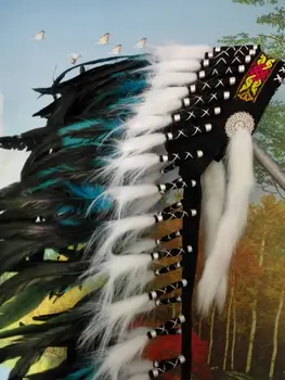 28inch turquoise feather Headdress feather headpiece handmade Halloween party event supply
28inch turquoise feather Headdress feather headpiece handmade Halloween party event supply