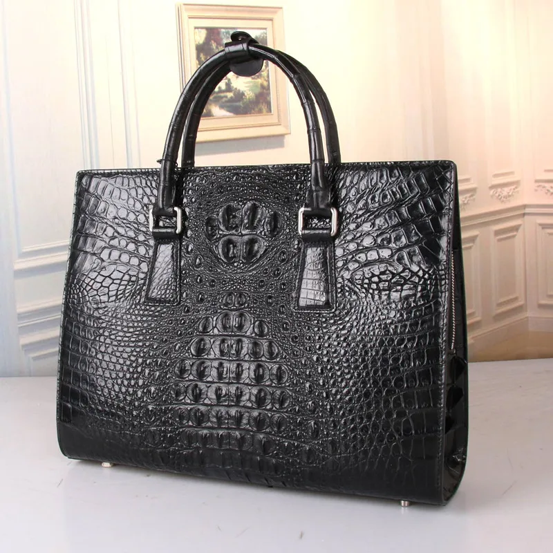 Magnet Button Closure Genuine Alligator Skin Businessmen's Large Portable Briefcase Exotic Crocodile Leather Male Laptop Handbag
Magnet Button Closure Genuine Alligator Skin Businessmen's Large Portable Briefcase Exotic Crocodile Leather Male Laptop Handbag
