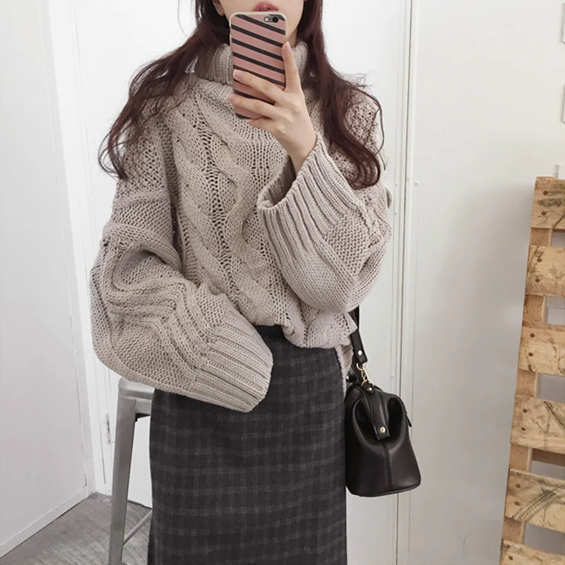 Winter Thickened Sweaters For Women 2018 Chic Lazy Style Loose Sweater Long Pullovers Knitted Sweaters Female #8898
Winter Thickened Sweaters For Women 2018 Chic Lazy Style Loose Sweater Long Pullovers Knitted Sweaters Female #8898