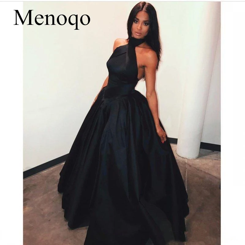 2019 New Style Black Evening Dresses Halter Neck Sexy Backless A Line Evening Gowns Vestidos De Fiesta Satin African Formal Wear
2019 New Style Black Evening Dresses Halter Neck Sexy Backless A Line Evening Gowns Vestidos De Fiesta Satin African Formal Wear