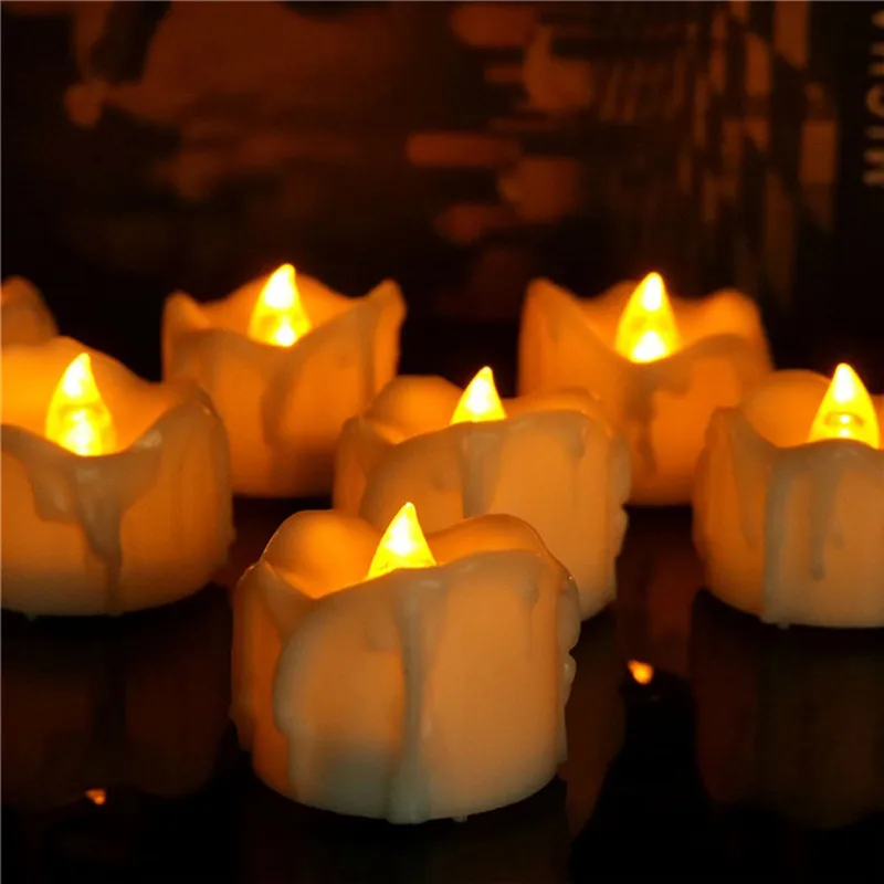 Набор из 6 беспламенных свечей с таймером батарейка электронная bougie mariage Tealights