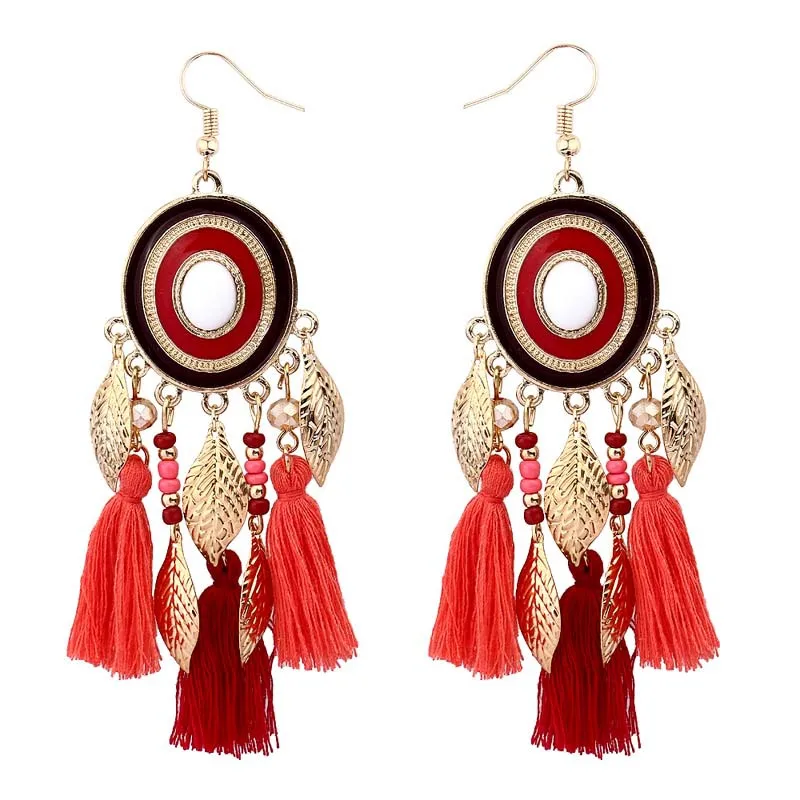 Bohemia Golden Metal Leaf Fringe Long Tassel Earrings Women Round Boho Hanging Chain Earrings Luxury Statement Wedding Jewelry
Bohemia Golden Metal Leaf Fringe Long Tassel Earrings Women Round Boho Hanging Chain Earrings Luxury Statement Wedding Jewelry