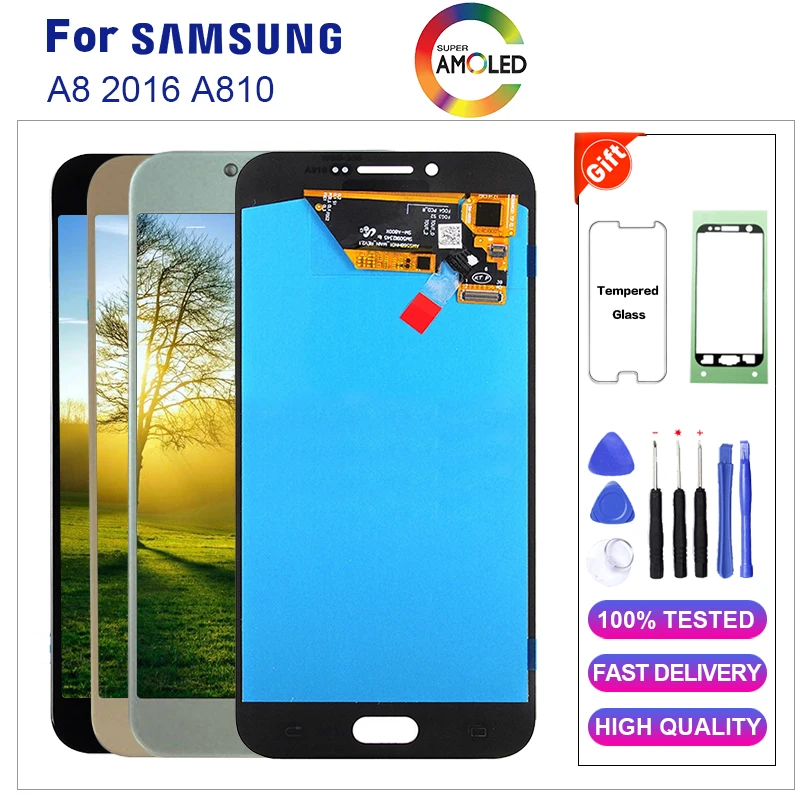 Super AMOLED LCDs Replacement For Samsung Galaxy A8 2016 A8100 A810 LCD Display Touch Screen Digitizer Replacement display
Super AMOLED LCDs Replacement For Samsung Galaxy A8 2016 A8100 A810 LCD Display Touch Screen Digitizer Replacement display