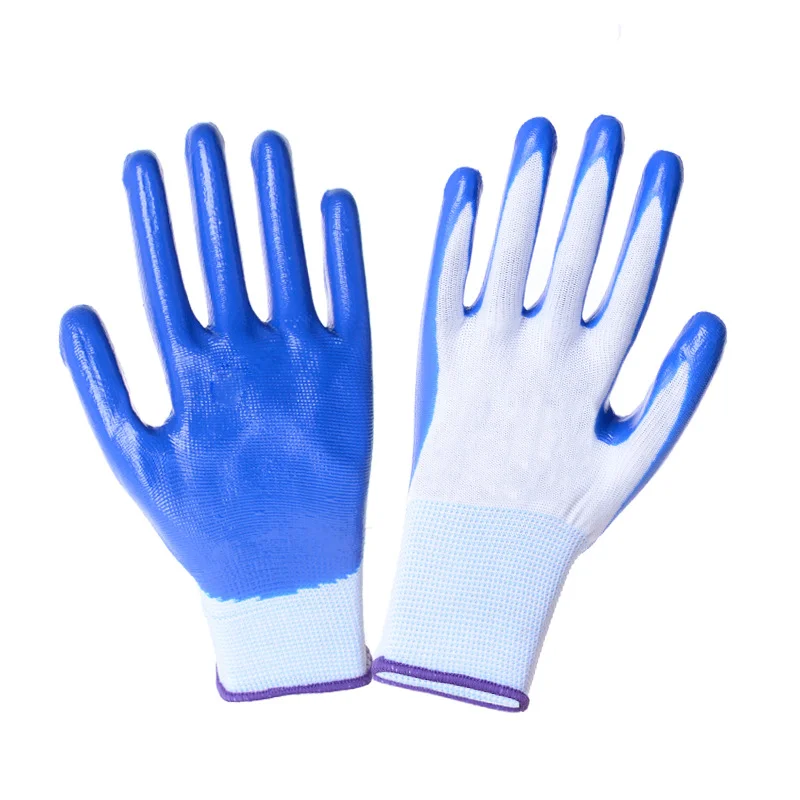 Safety gloves knitted white nylon coated blue nitrile working gloves antiskid anti-cuttin hand protective Gloves
Safety gloves knitted white nylon coated blue nitrile working gloves antiskid anti-cuttin hand protective Gloves