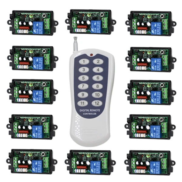AC 110V/220V 10A 1 Channel Wireless Remote Control Switch 1 CH 1CH Relay Receiver RF Transmitter 315MHz 433Mhz
AC 110V/220V 10A 1 Channel Wireless Remote Control Switch 1 CH 1CH Relay Receiver RF Transmitter 315MHz 433Mhz