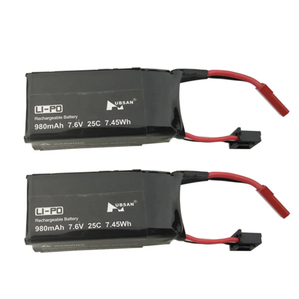 2PCS 7.6V 980mAh lithium battery for Hubsan H123D four-axis drone spare parts battery
2PCS 7.6V 980mAh lithium battery for Hubsan H123D four-axis drone spare parts battery