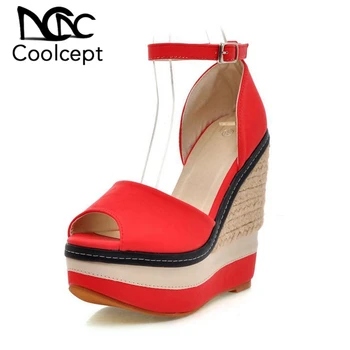 Coolcept Fashion Mixed Color Women Wedges Shoes Peep Toe Buckle High Heels Sandals Daily Outdoor Women Sandals Size 34-39
Coolcept Fashion Mixed Color Women Wedges Shoes Peep Toe Buckle High Heels Sandals Daily Outdoor Women Sandals Size 34-39