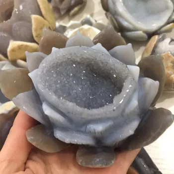 Beautiful Natural Agate Geode Lotus Figurine Drusy Cluster Crystal Flower Jade Quartz Mineral Specimen
Beautiful Natural Agate Geode Lotus Figurine Drusy Cluster Crystal Flower Jade Quartz Mineral Specimen