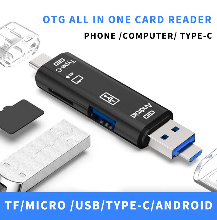 All In 1 Usb 3.1 Card Reader High Speed SD TF Micro SD Card Reader Type C USB C Micro USB Memory OTG Card Reader
All In 1 Usb 3.1 Card Reader High Speed SD TF Micro SD Card Reader Type C USB C Micro USB Memory OTG Card Reader